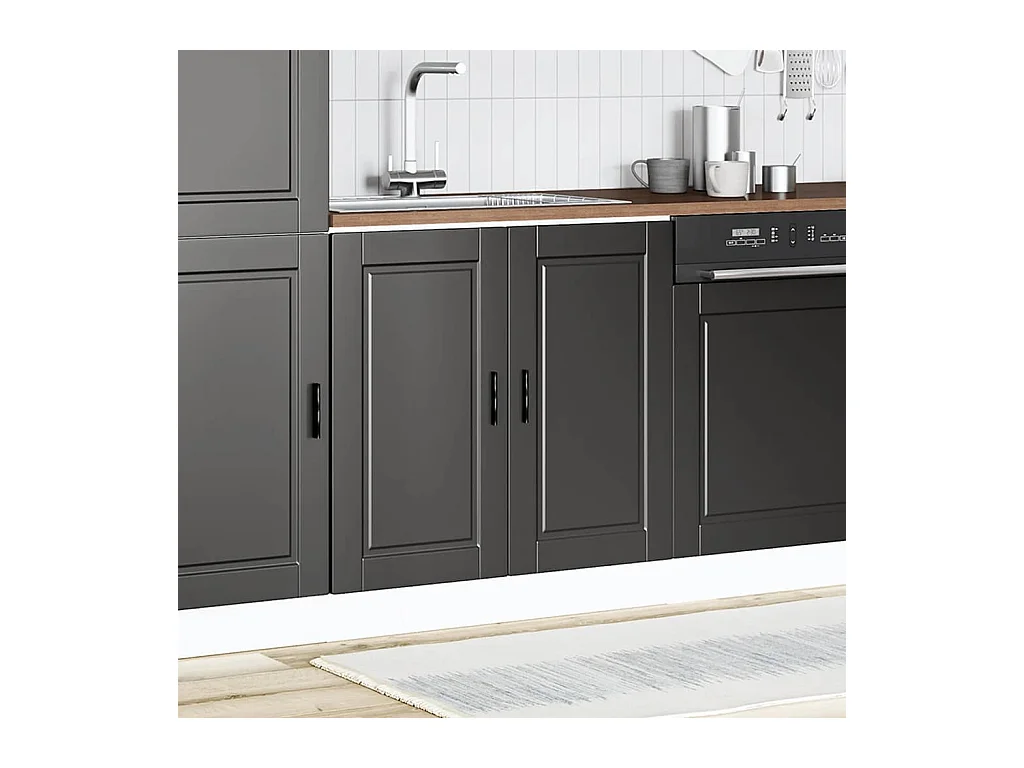 schwarzer Waschbeckenunterschrank 80x46x81,5 cm Holzwerkstoff