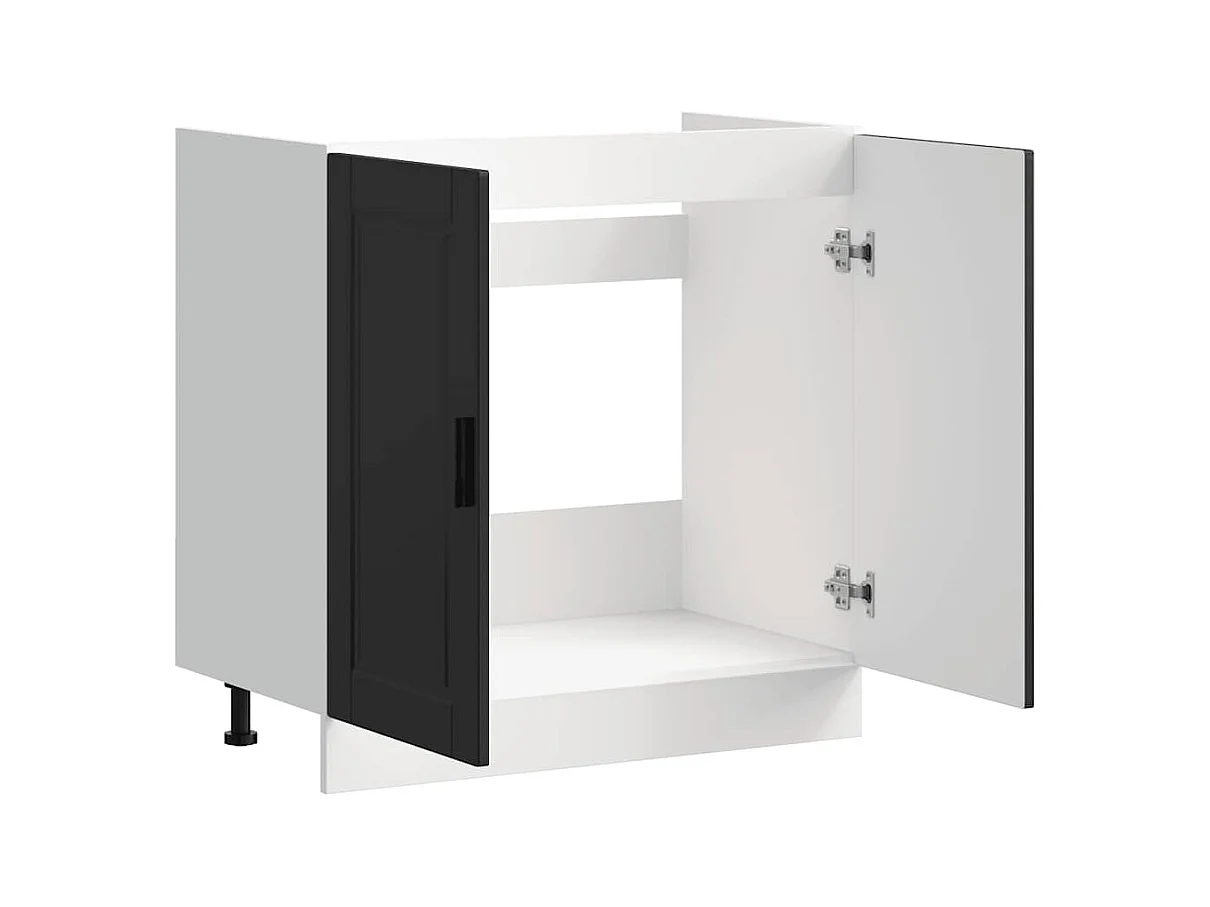 schwarzer Waschbeckenunterschrank 80x46x81,5 cm Holzwerkstoff