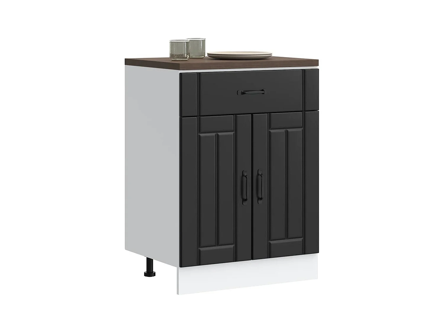 Armoire de cuisine noir bois d'ingénierie