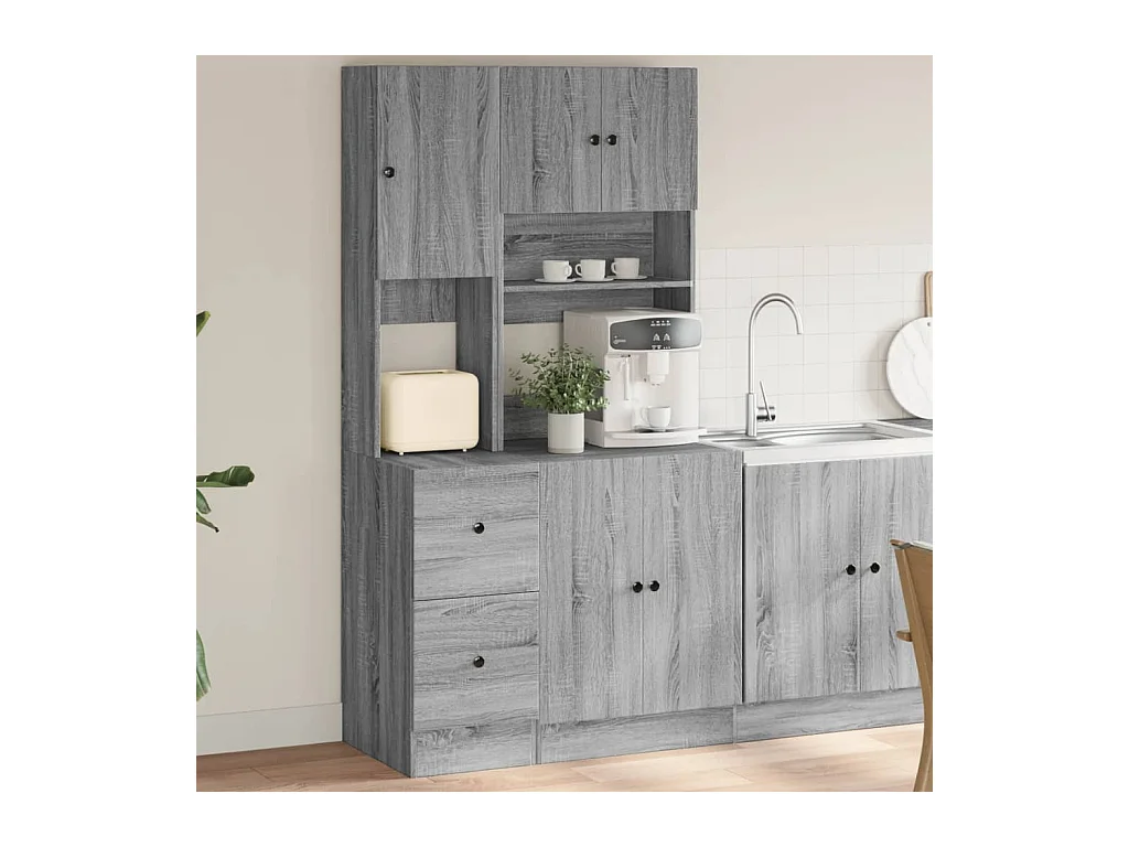 Armoire de cuisine sonoma gris 95x50x180 cm bois d’ingénierie