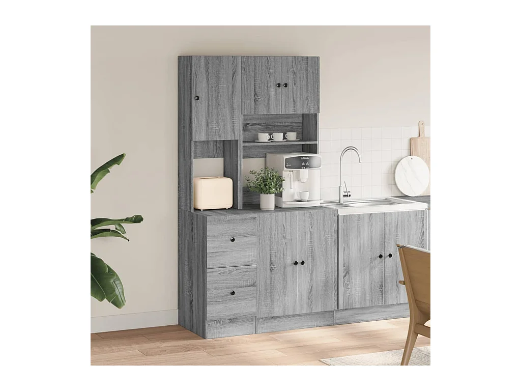 Armoire de cuisine sonoma gris 95x50x180 cm bois d’ingénierie