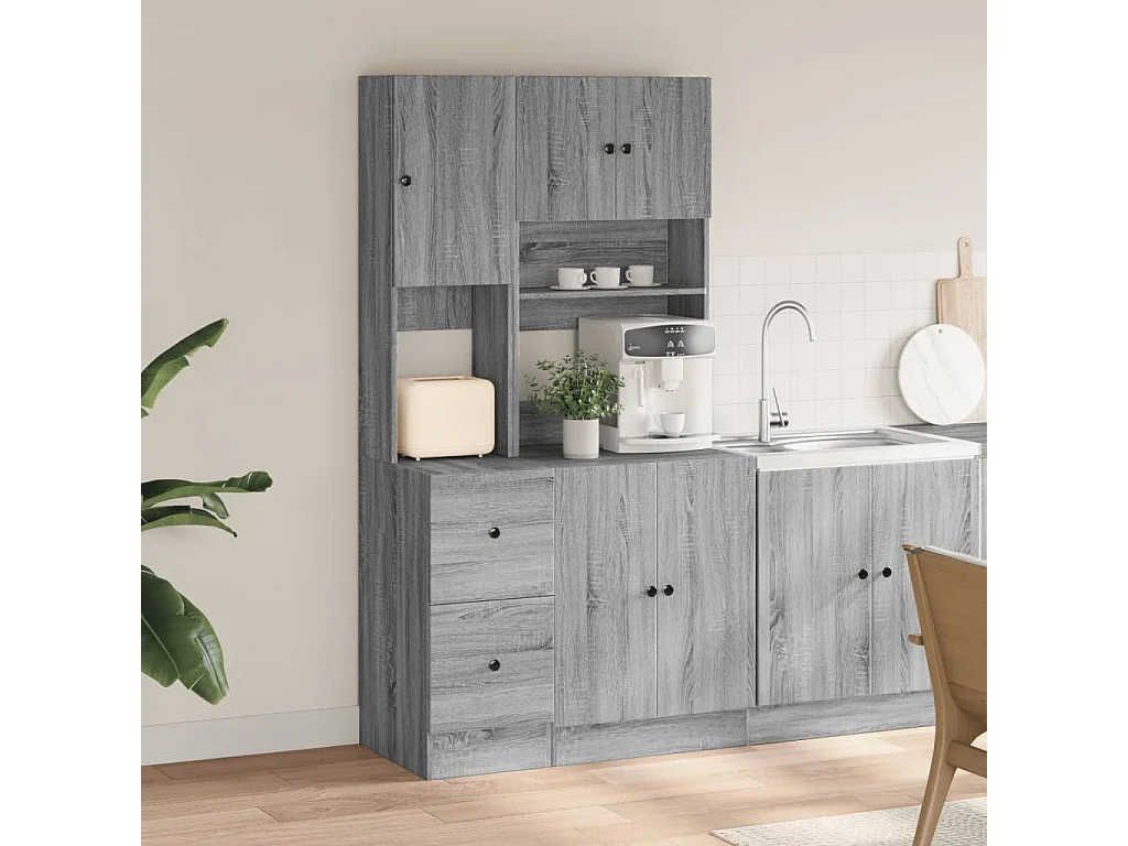 Armoire de cuisine sonoma gris 95x50x180 cm bois d’ingénierie