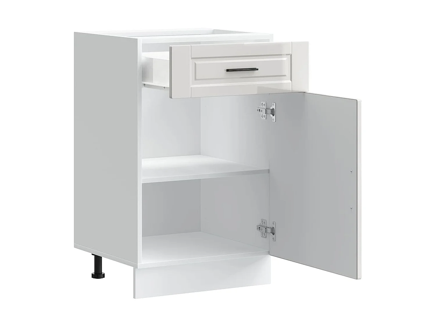 Armoire de cuisine blanc brillant bois ingénierie