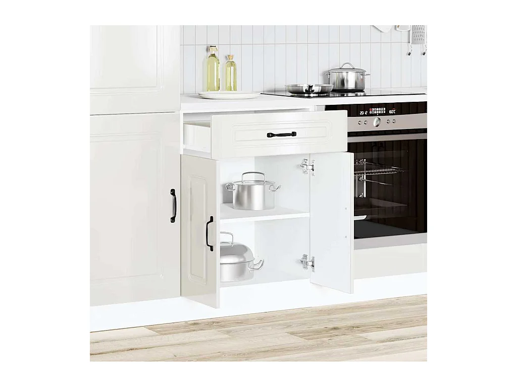 Mobile da cucina in legno ingegnerizzato bianco lucido