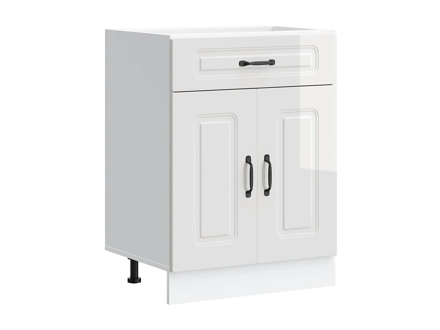 Kalmar Küchenschrank aus weißem Hochglanz-Holzwerkstoff