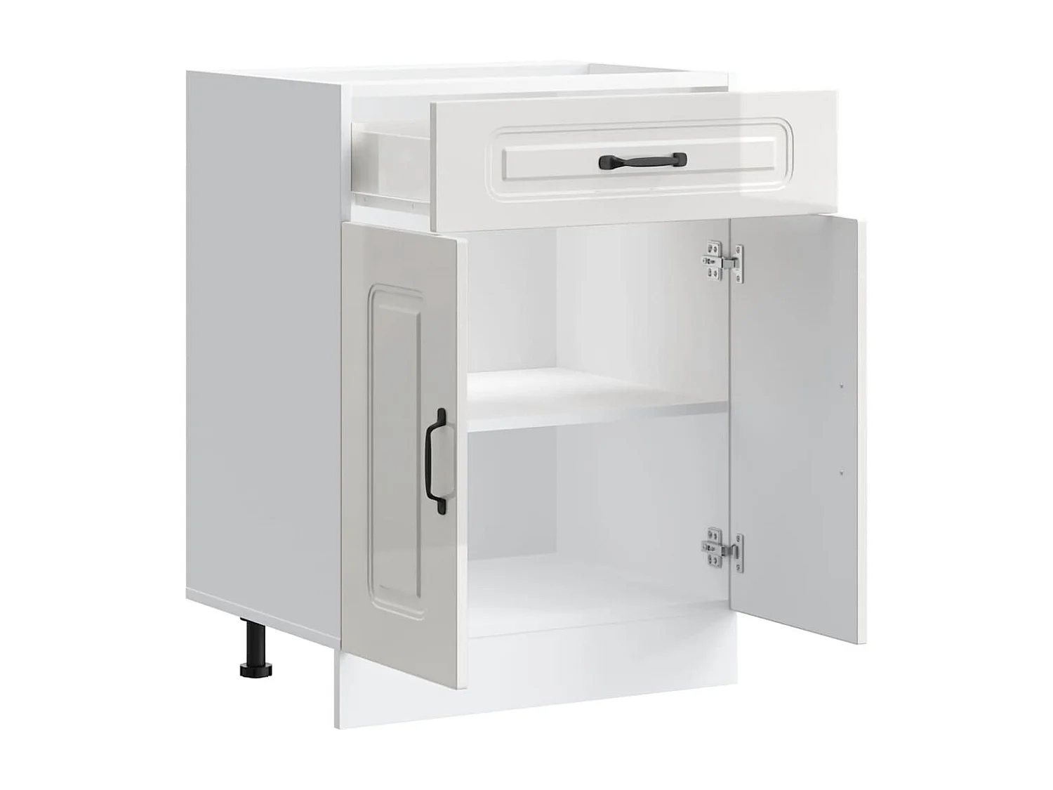 Kalmar Küchenschrank aus weißem Hochglanz-Holzwerkstoff