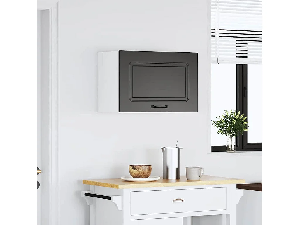 Armoire murale de cuisine noir bois d'ingénierie