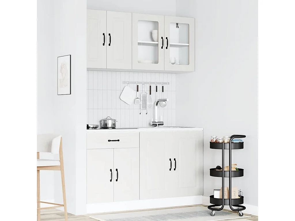 Kalmar 4-delige keukenkastset wit bewerkt hout