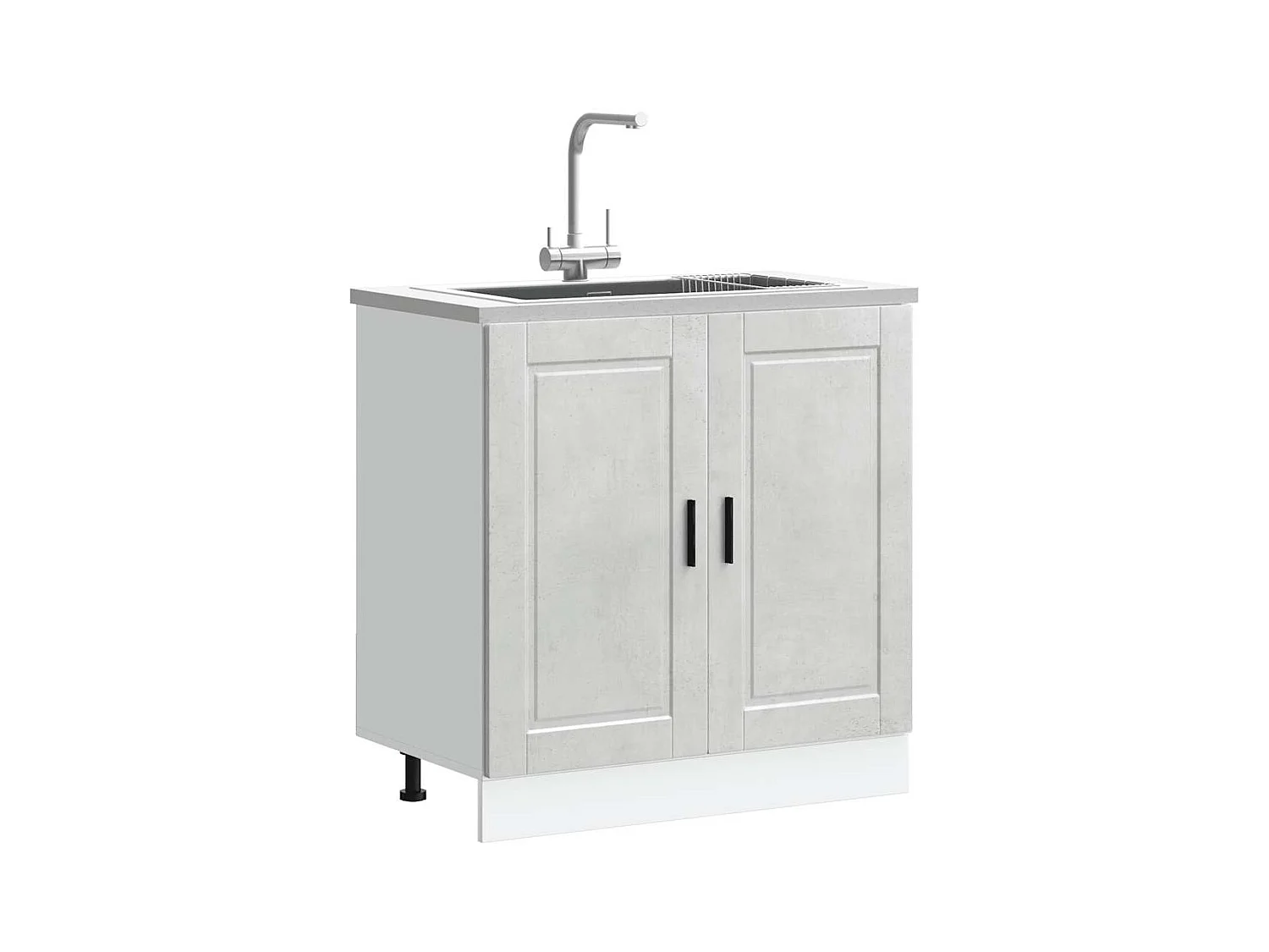 Meuble bas pour évier gris béton bois ingénierie