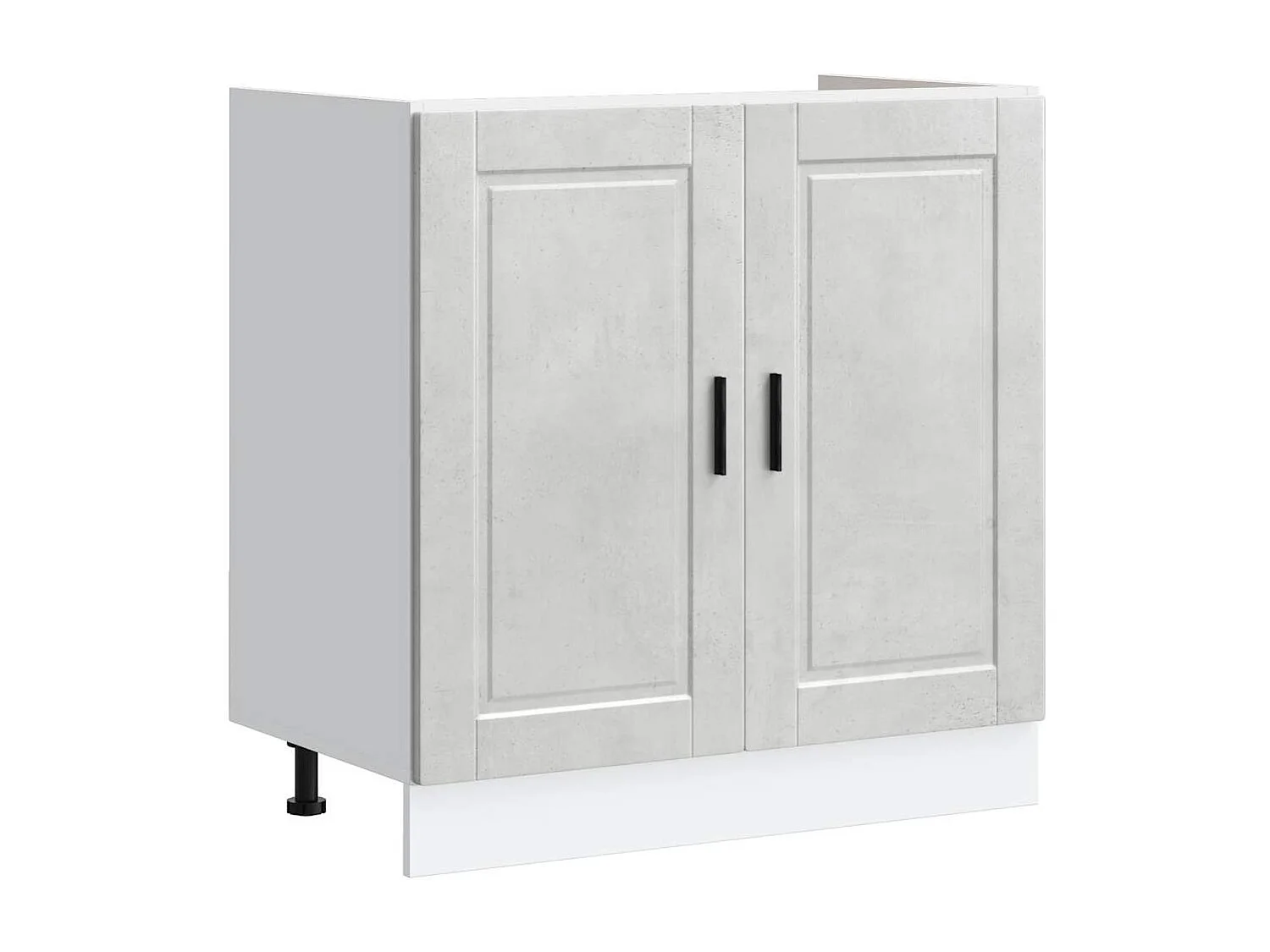 grijs betonnen onderkast van bewerkt hout