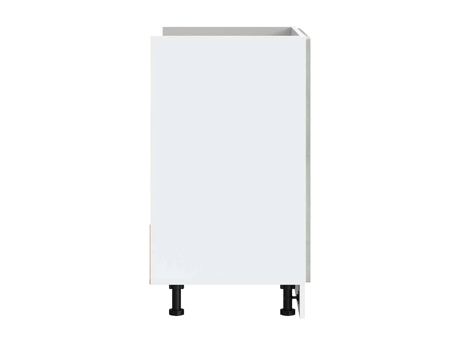 grijs betonnen onderkast van bewerkt hout