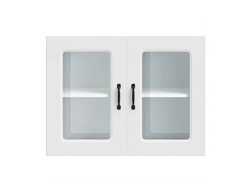 Pensile da cucina bianco con anta in vetro