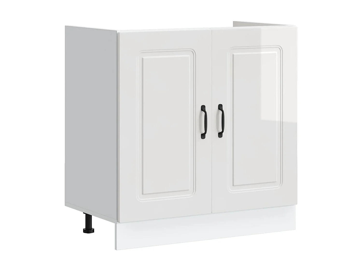 Meuble bas pour évier blanc brillant 80x46x81,5 cm