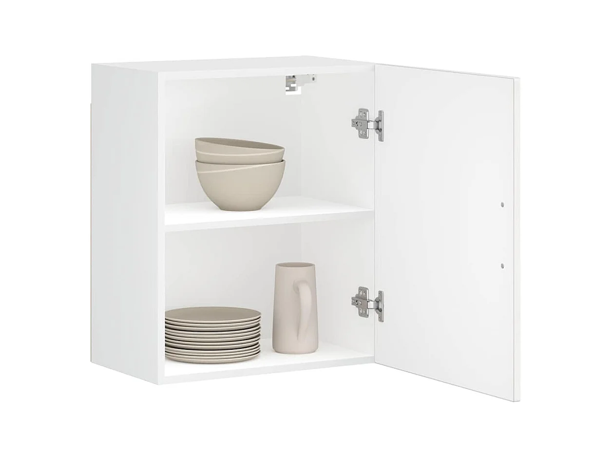 Armoire murale de cuisine blanc brillant bois ingénierie