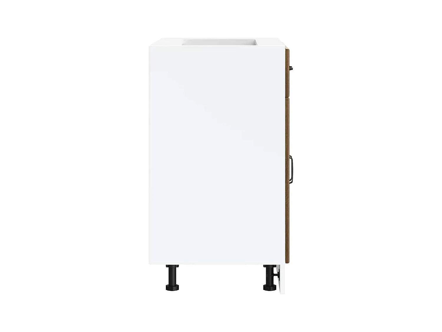 Armoire murale de cuisine blanc brillant bois ingénierie