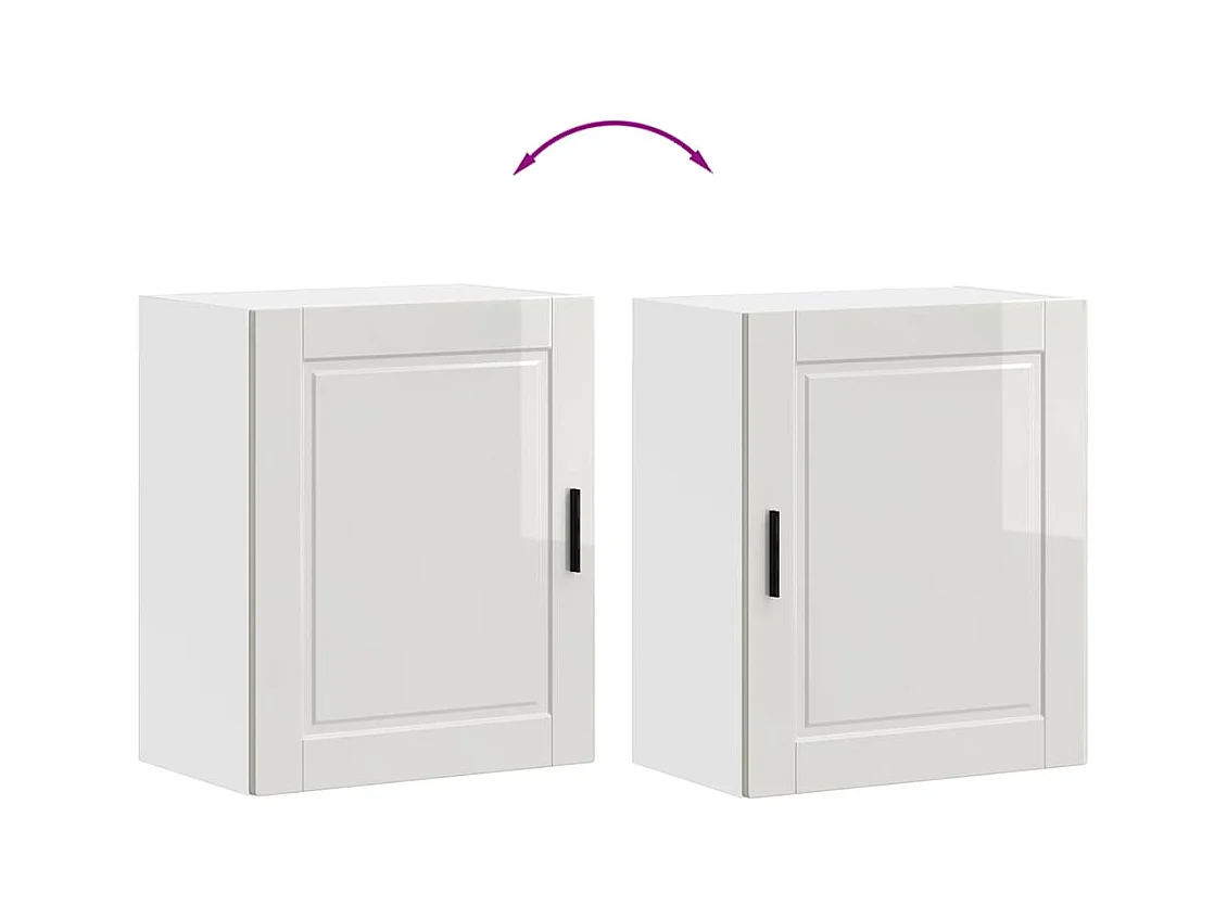 Armoire murale de cuisine blanc brillant bois ingénierie