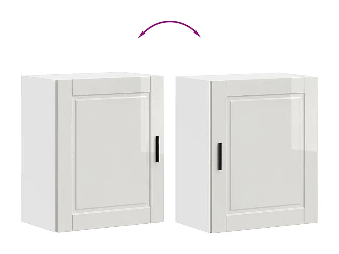 Armoire murale de cuisine blanc brillant bois ingénierie