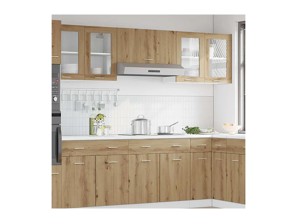 Pensile da cucina con anta in vetro