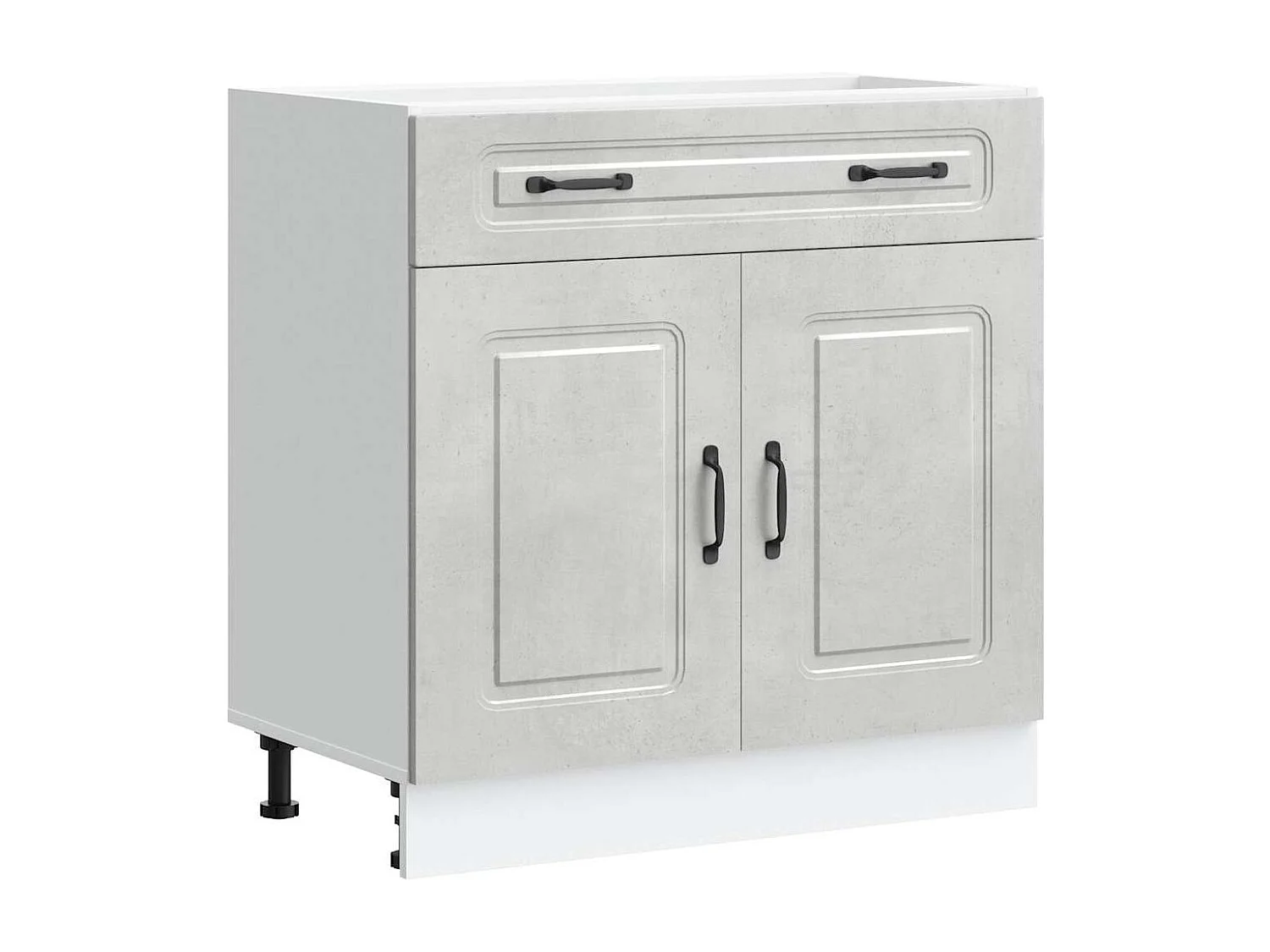 Kalmar betongrijze keukenkast van bewerkt hout