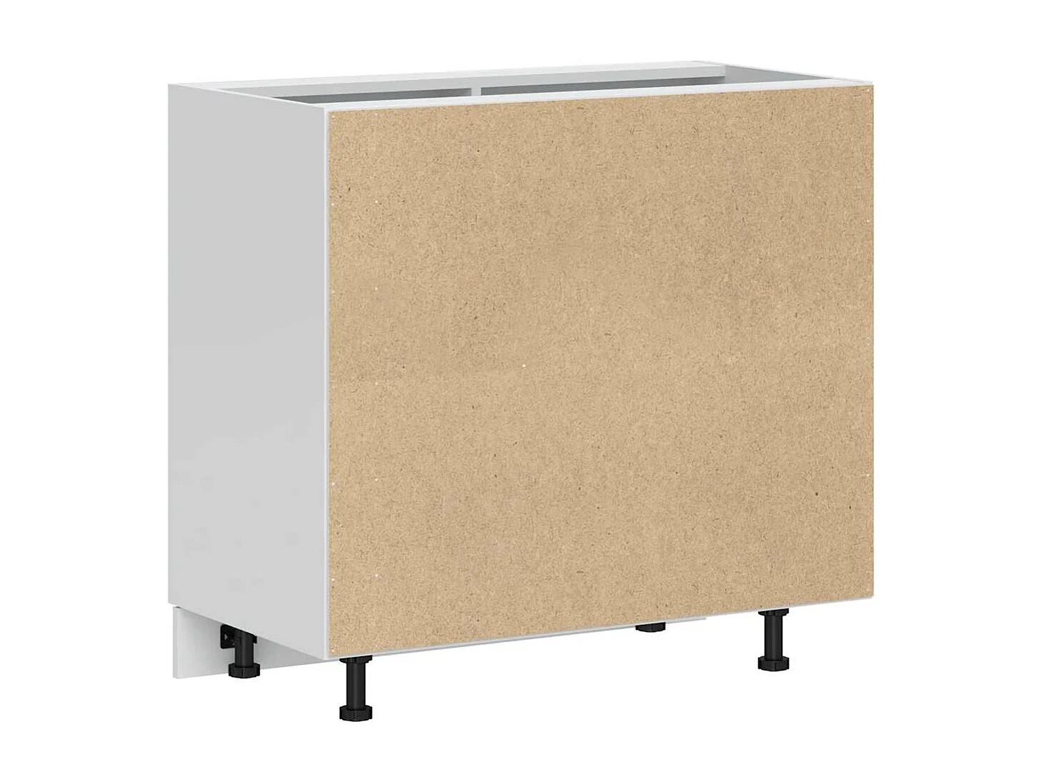 Armoire de cuisine blanc brillant bois ingénierie