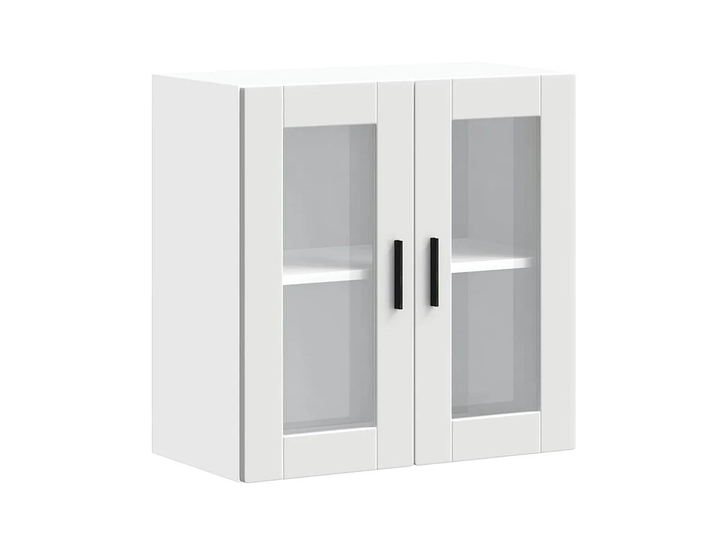 Armoire murale de cuisine avec porte en verre blanc