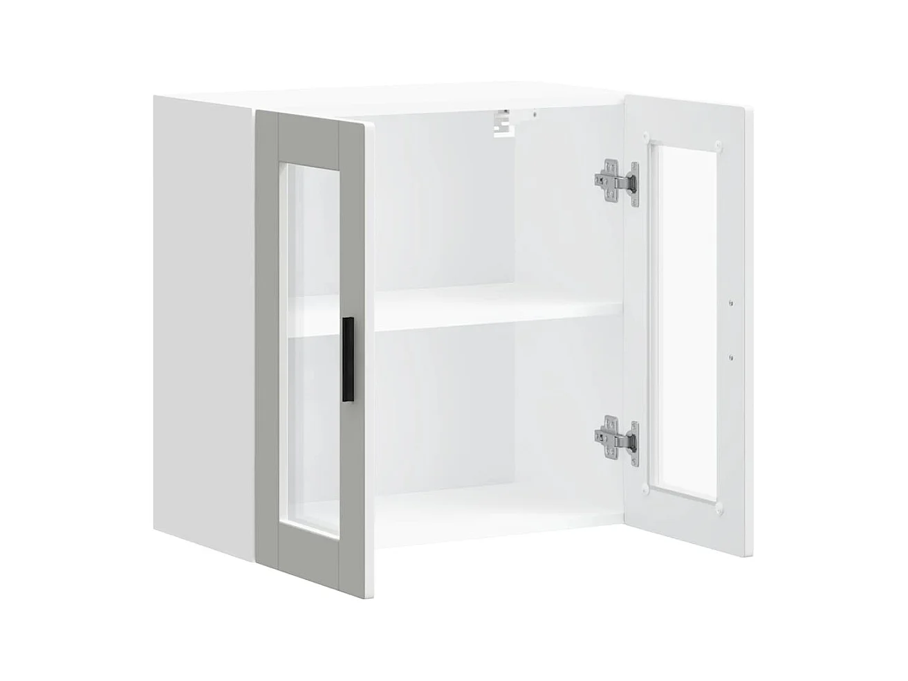 Armoire murale de cuisine avec porte en verre blanc