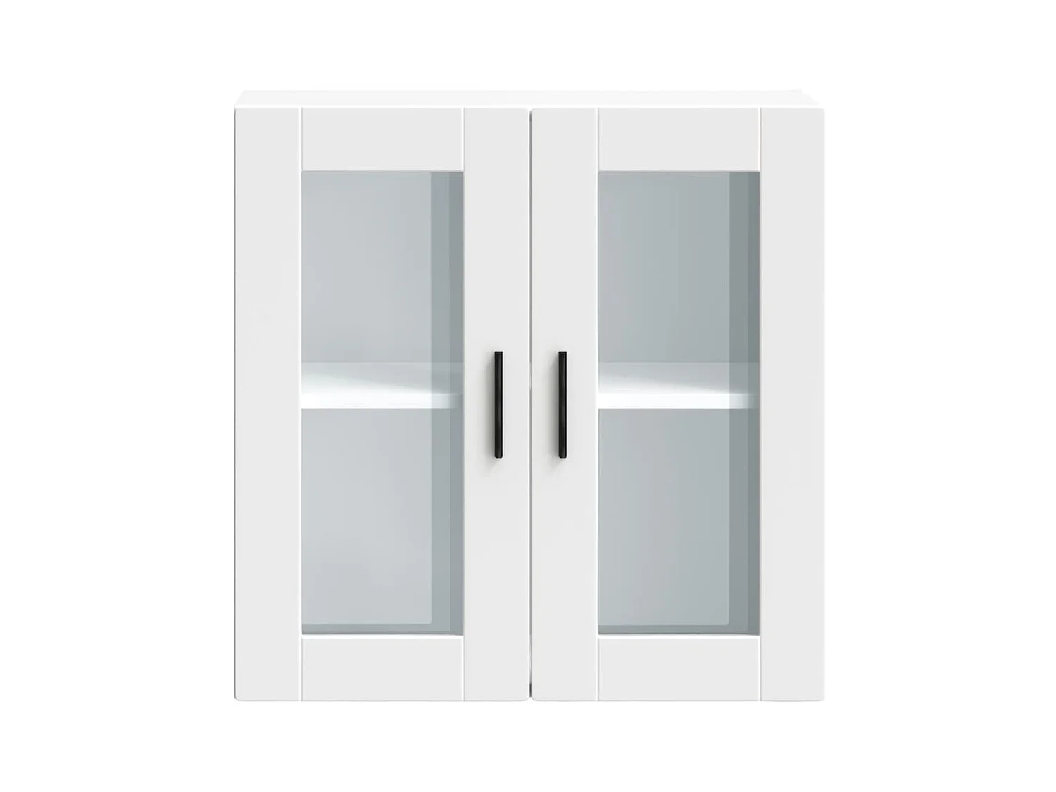 Armoire murale de cuisine avec porte en verre blanc