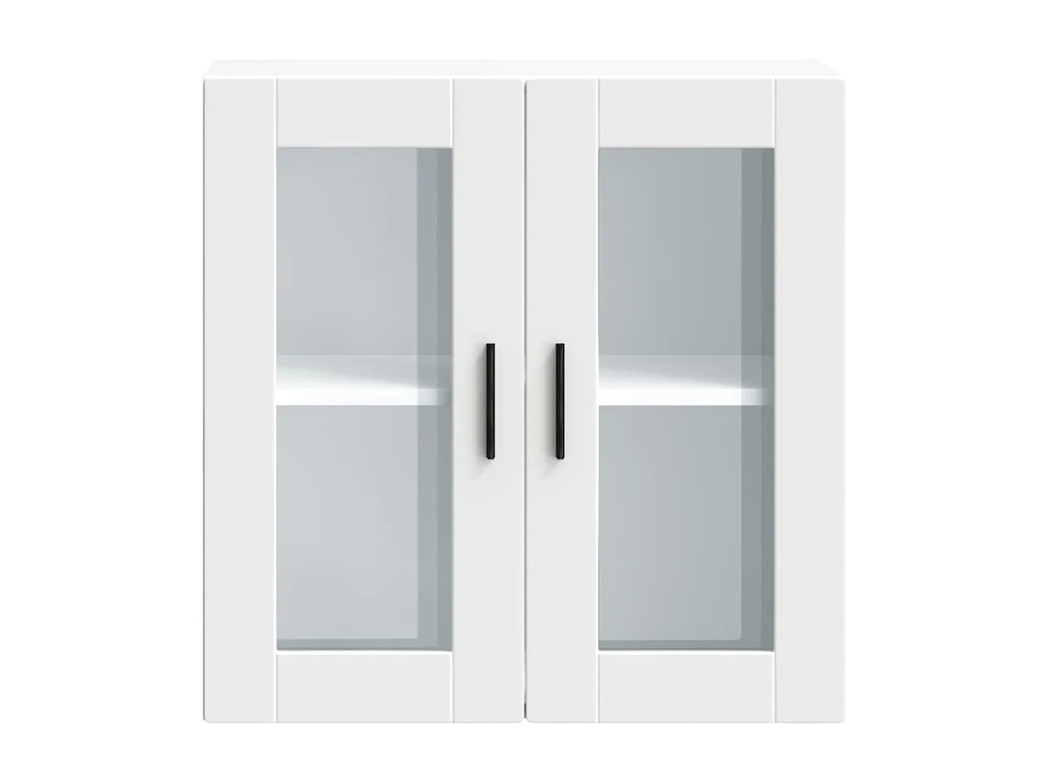 Armoire murale de cuisine avec porte en verre blanc