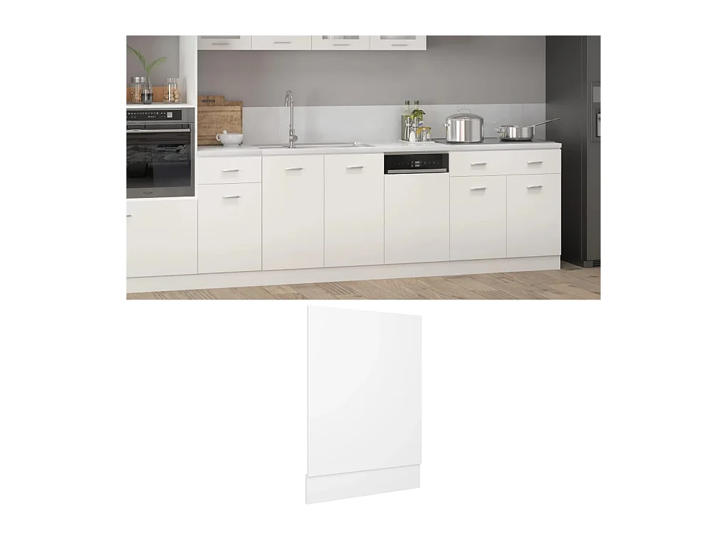 Geschirrspüler-Paneel Weiß 45x3x67 cm Spanplatte