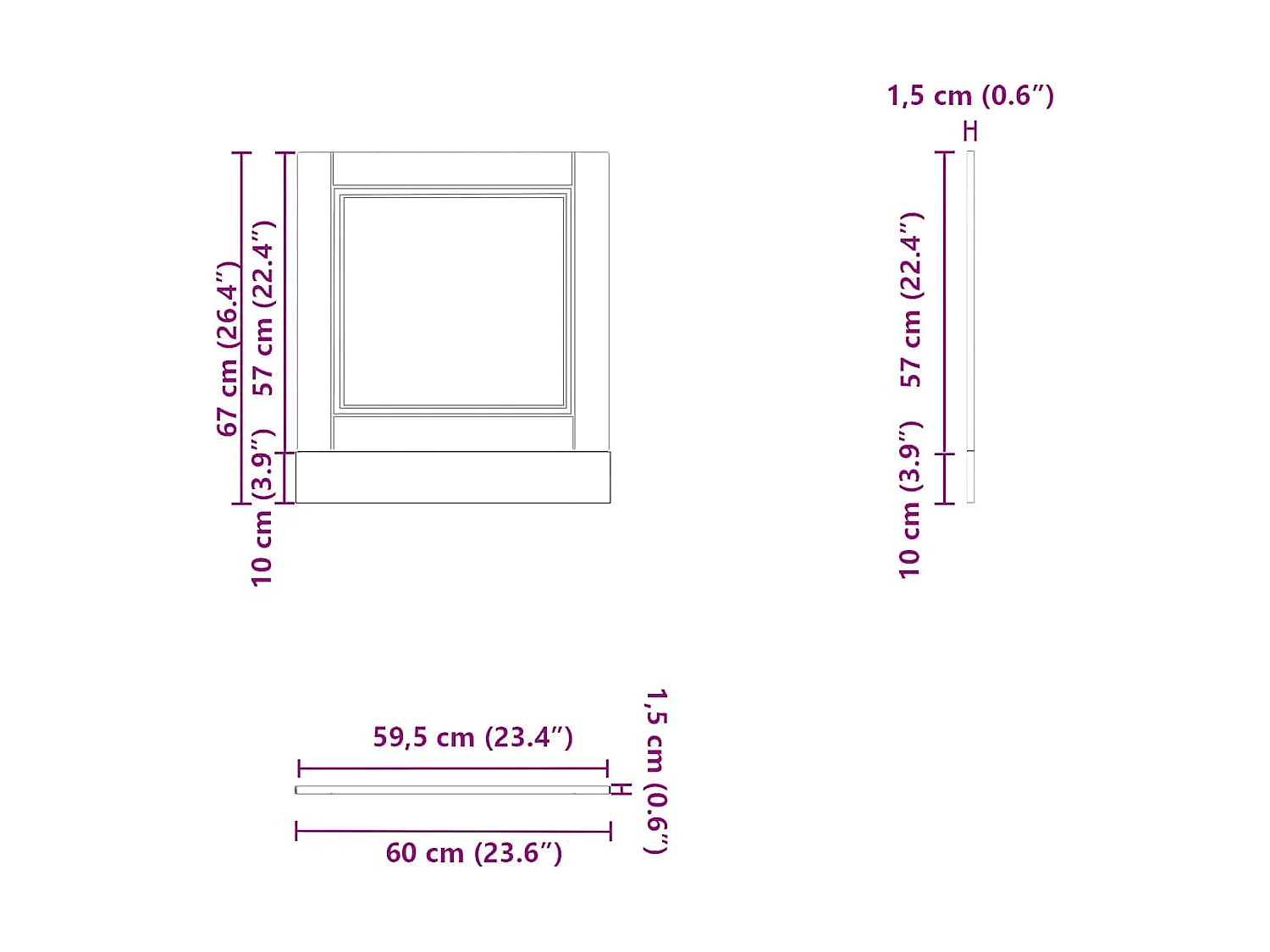 Panneau de lave-vaisselle vieux bois 60x1,5x67 cm