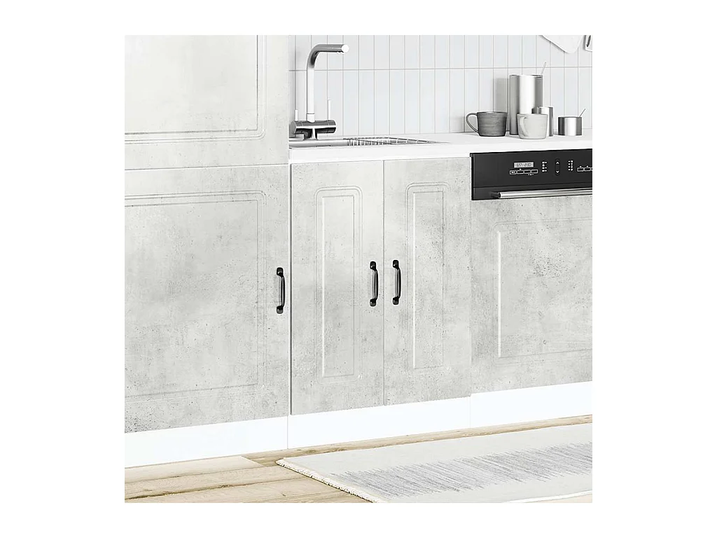 Base per lavello in legno ingegnerizzato grigio cemento