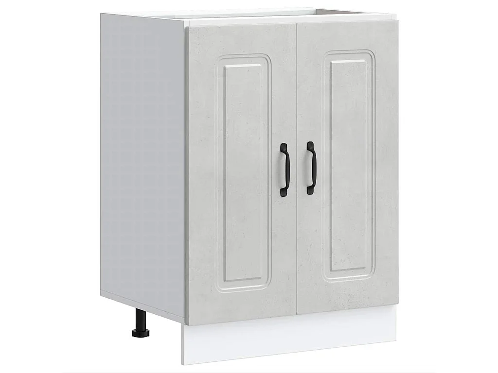 Meuble bas pour évier gris béton bois d'ingénierie