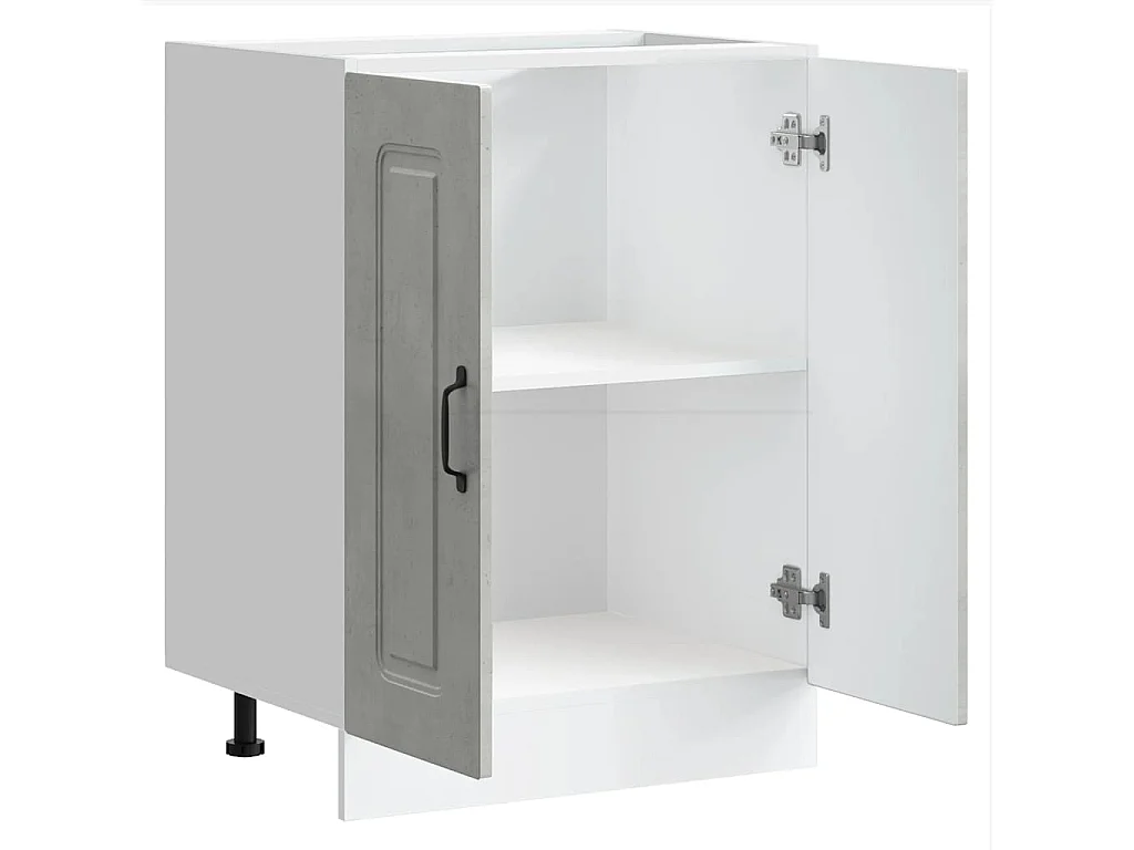 Meuble bas pour évier gris béton bois d'ingénierie