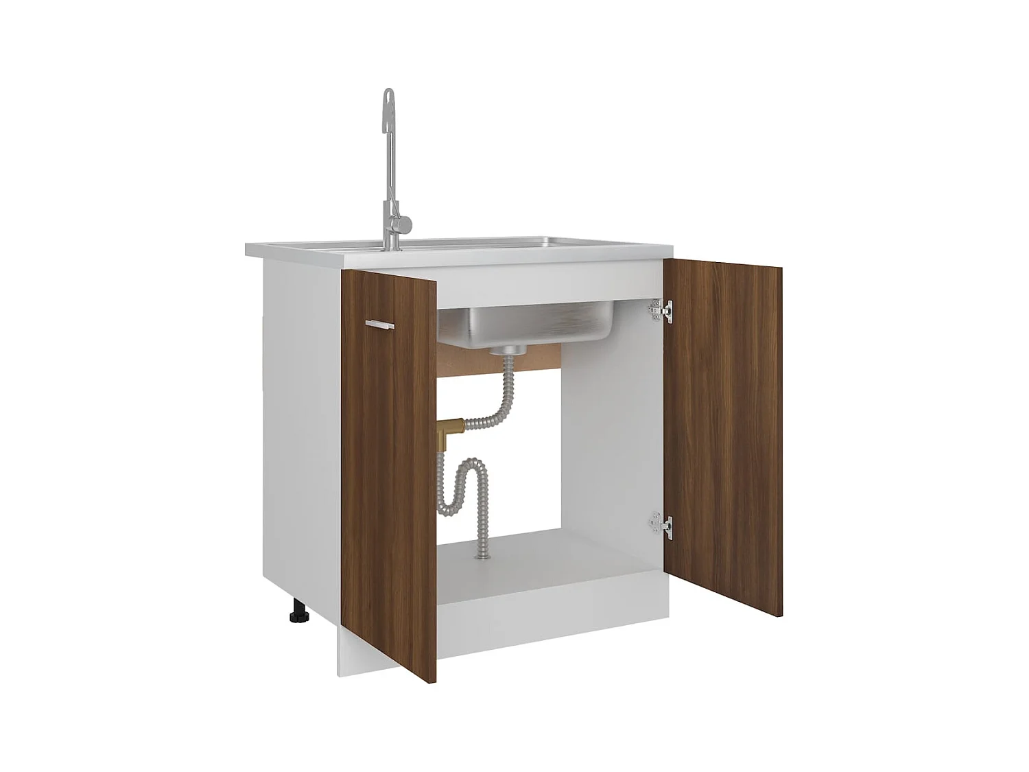 Armoire de plancher d'évier Chêne marron 80x46x81,5 cm