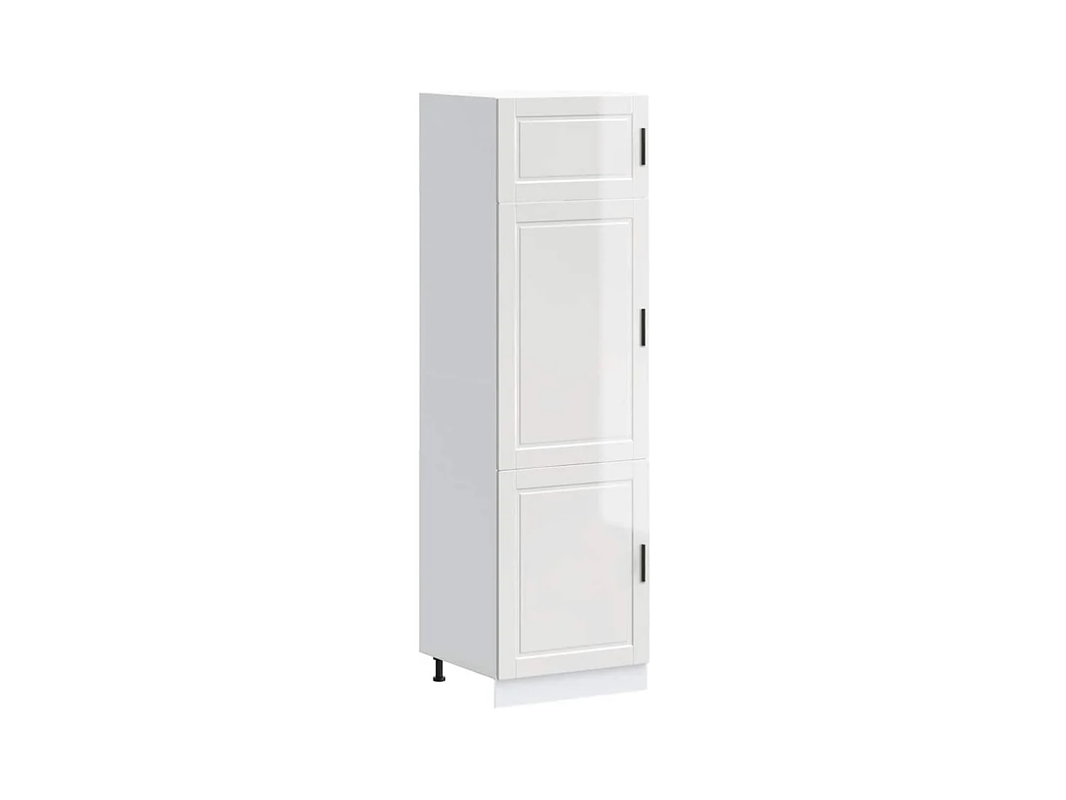 Armoire de cuisine blanc brillant bois d'ingénierie