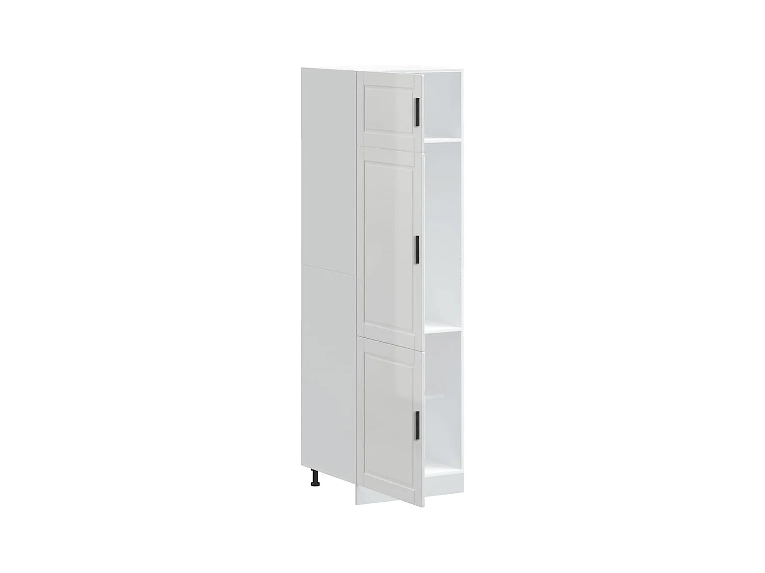 Armoire de cuisine blanc brillant bois d'ingénierie