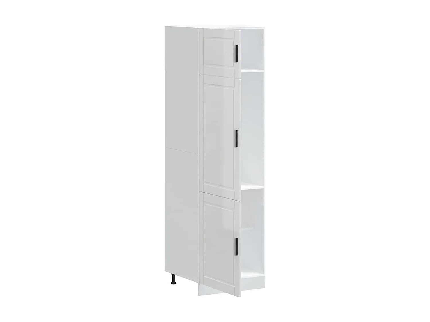 witte hoogglans bewerkte houten keukenkast