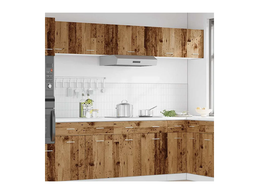 Mobiletto pensile "Lyon", legno vecchio, 60x31x40 cm