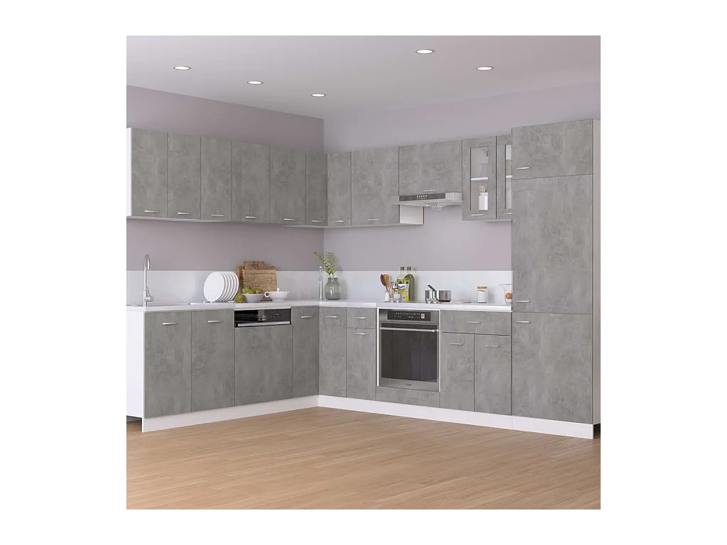 Armoire à four Lyon Gris béton 60x46x81,5 cm