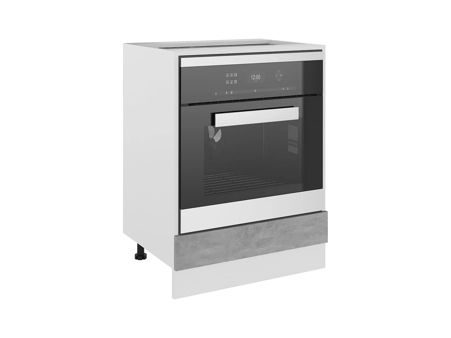 Armoire à four Lyon Gris béton 60x46x81,5 cm