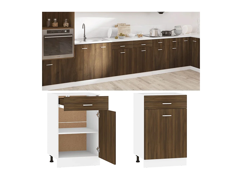 Armoire de plancher à tiroir Chêne marron 50x46x81,5 cm