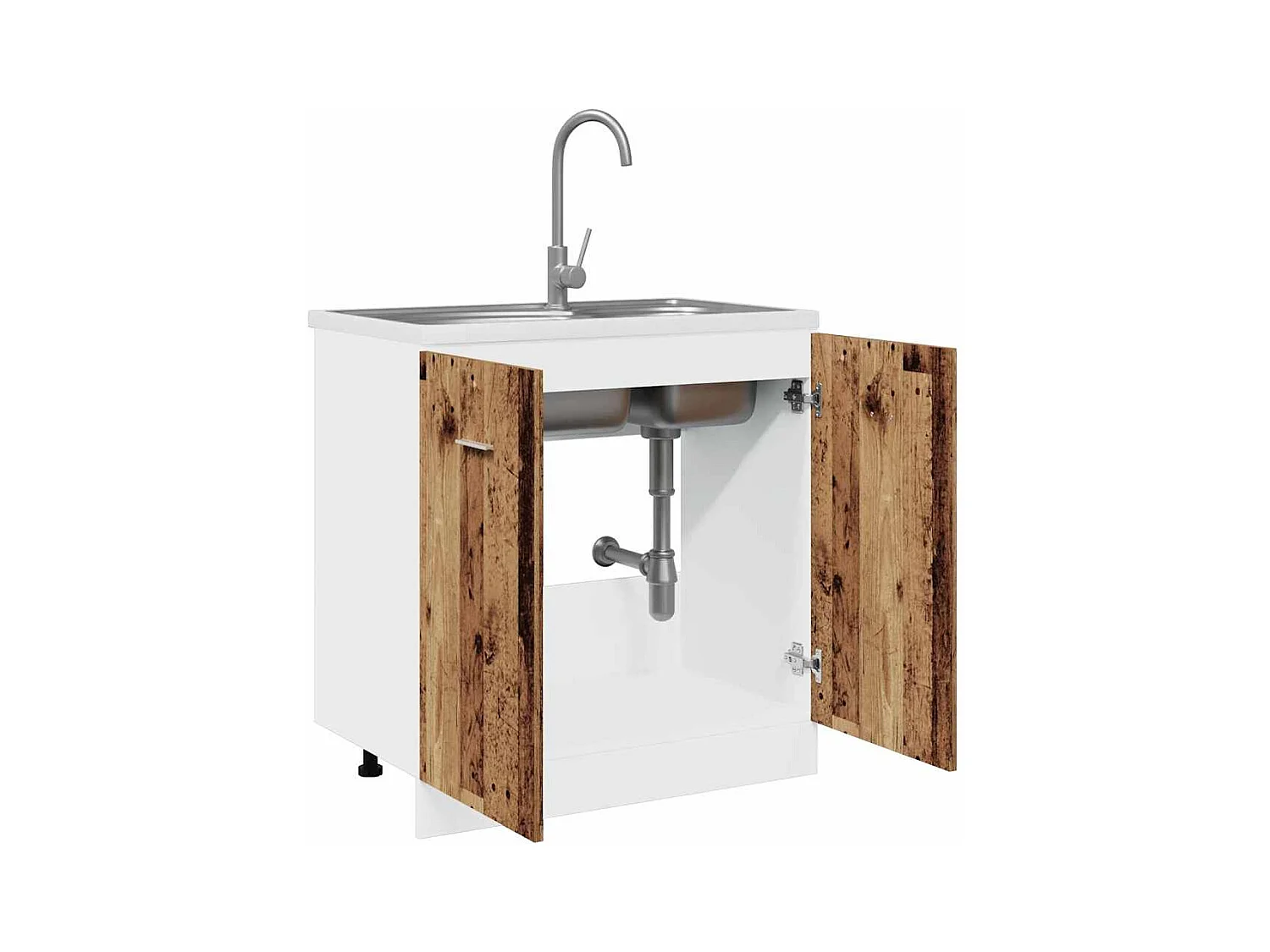 Mobiletto lavabo "Lyon", legno vecchio, 80x46x81,5 cm