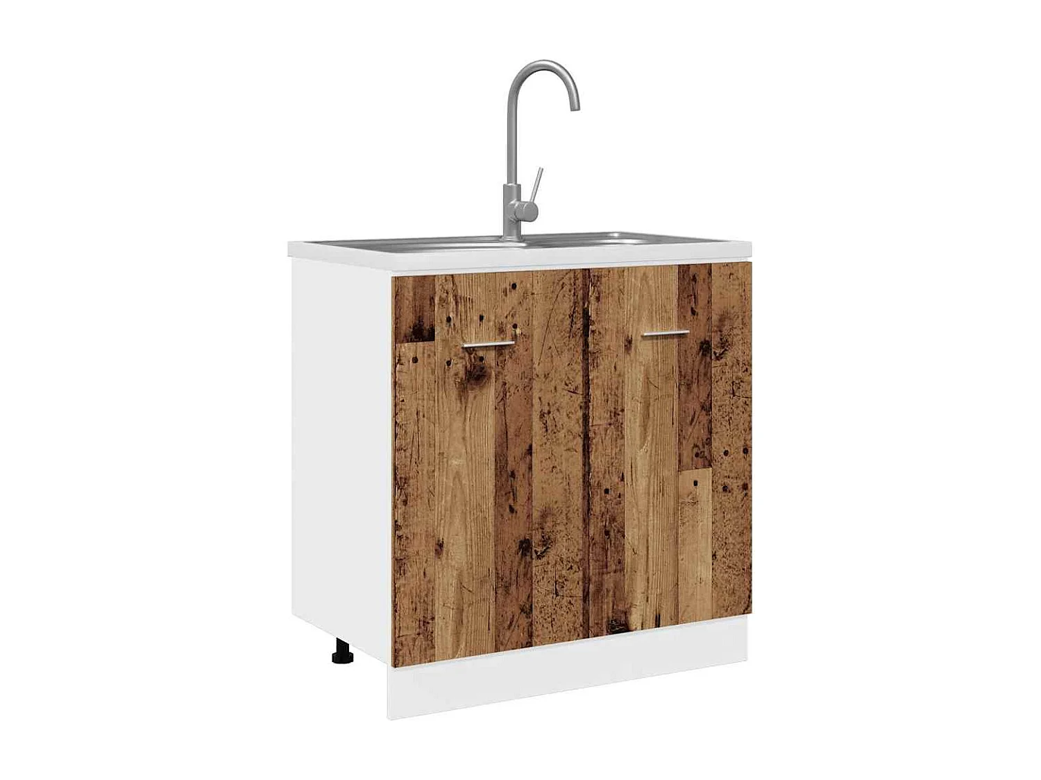 Armoire de plancher d'évier vieux bois 80x46x81,5 cm