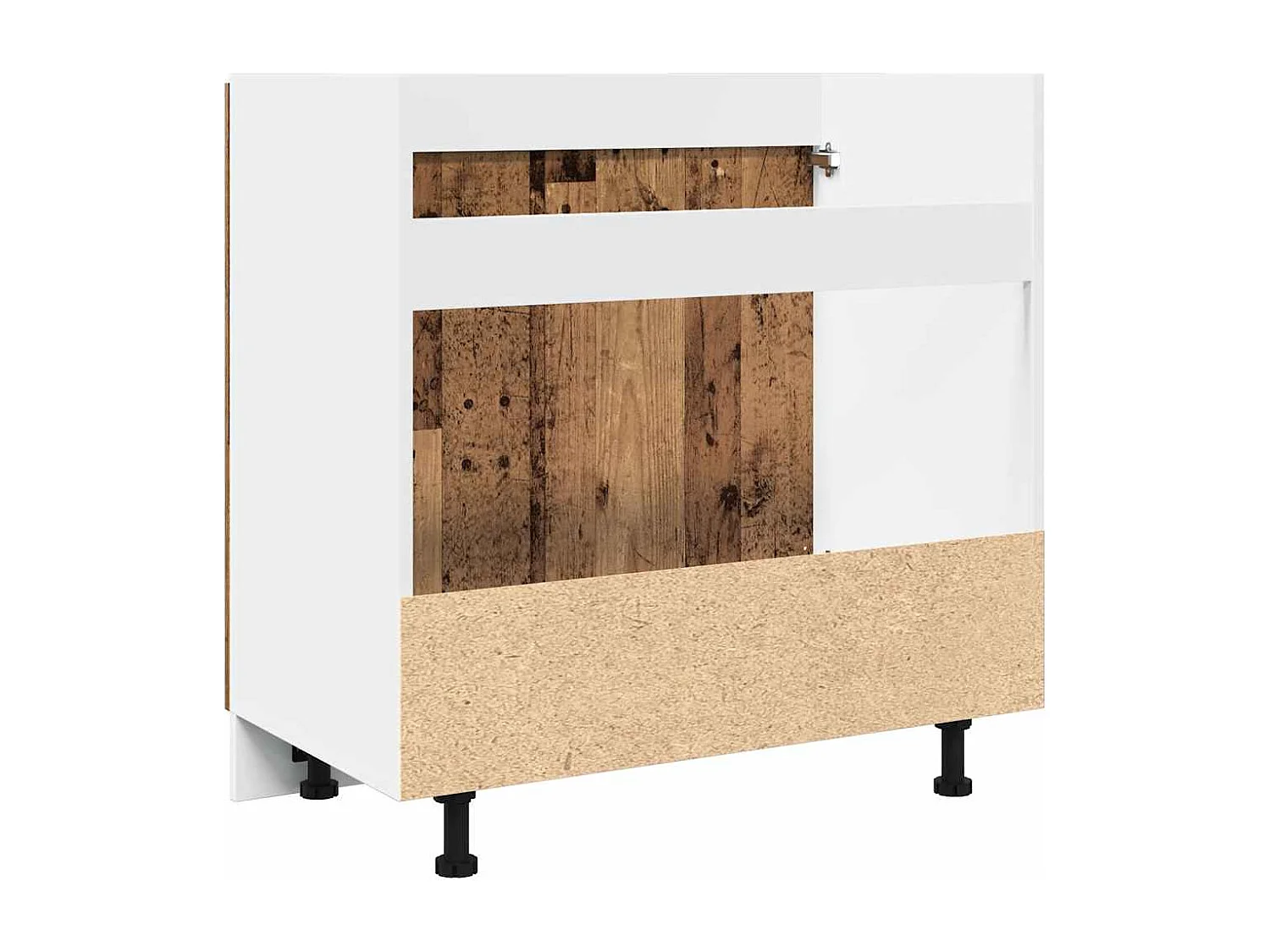 Armoire de plancher d'évier vieux bois 80x46x81,5 cm