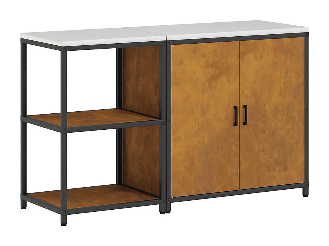 Ensemble de rangement cuisine 2 pcs Rouillé 150 x 50 x 92 cm