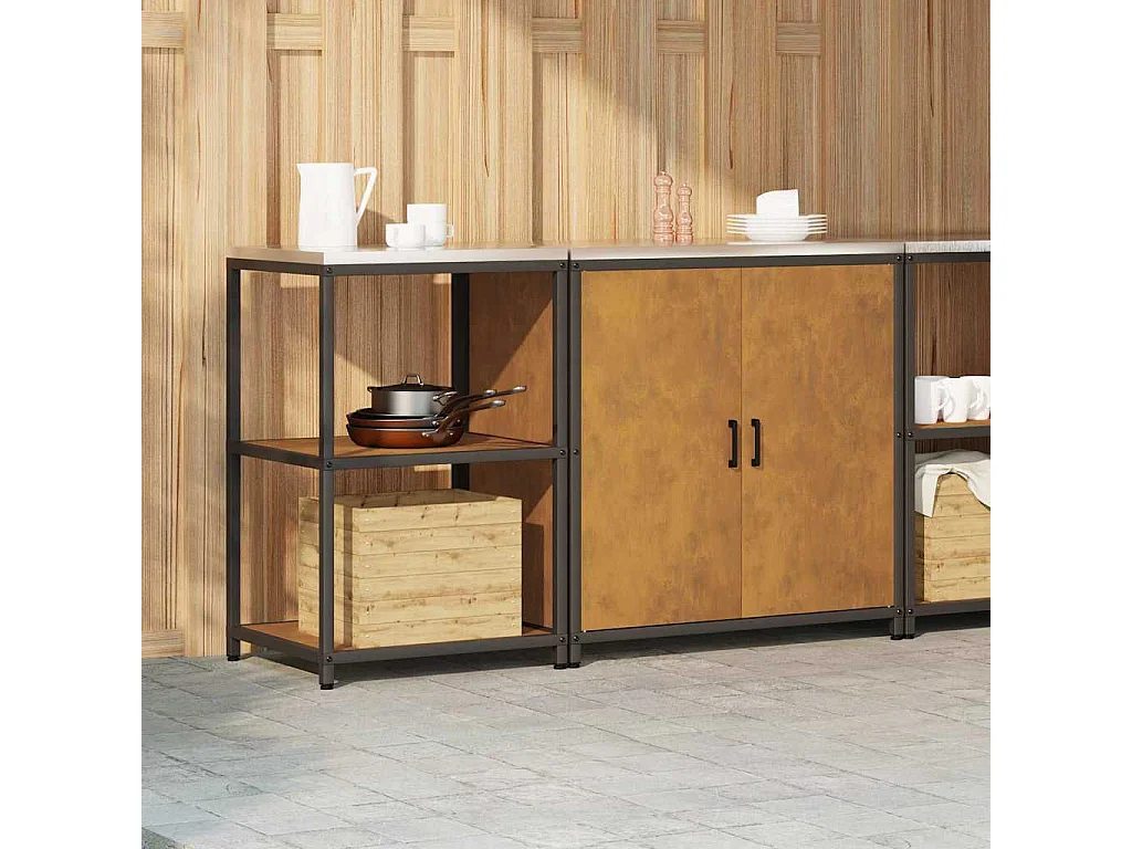 Ensemble de rangement cuisine 2 pcs Rouillé 150 x 50 x 92 cm