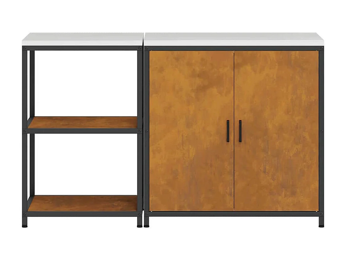 Ensemble de rangement cuisine 2 pcs Rouillé 150 x 50 x 92 cm