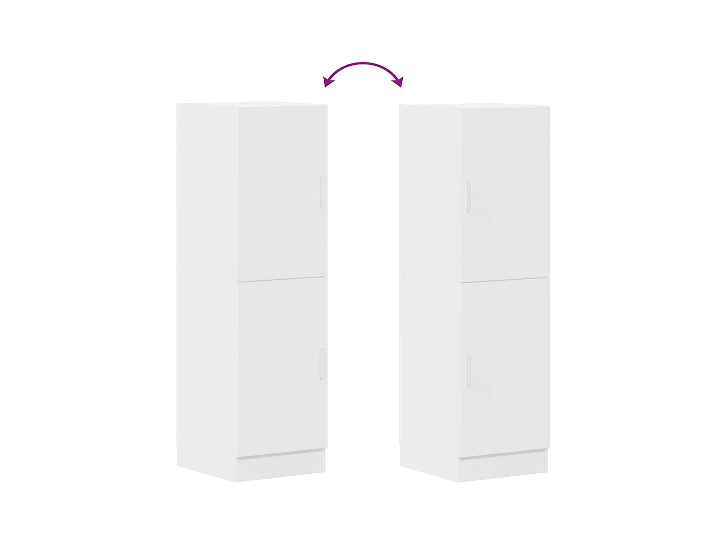 Witte keukenkast 38x41,5x131,5 cm bewerkt hout