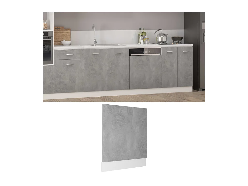 Pannello lavastoviglie in legno ingegnerizzato grigio cemento