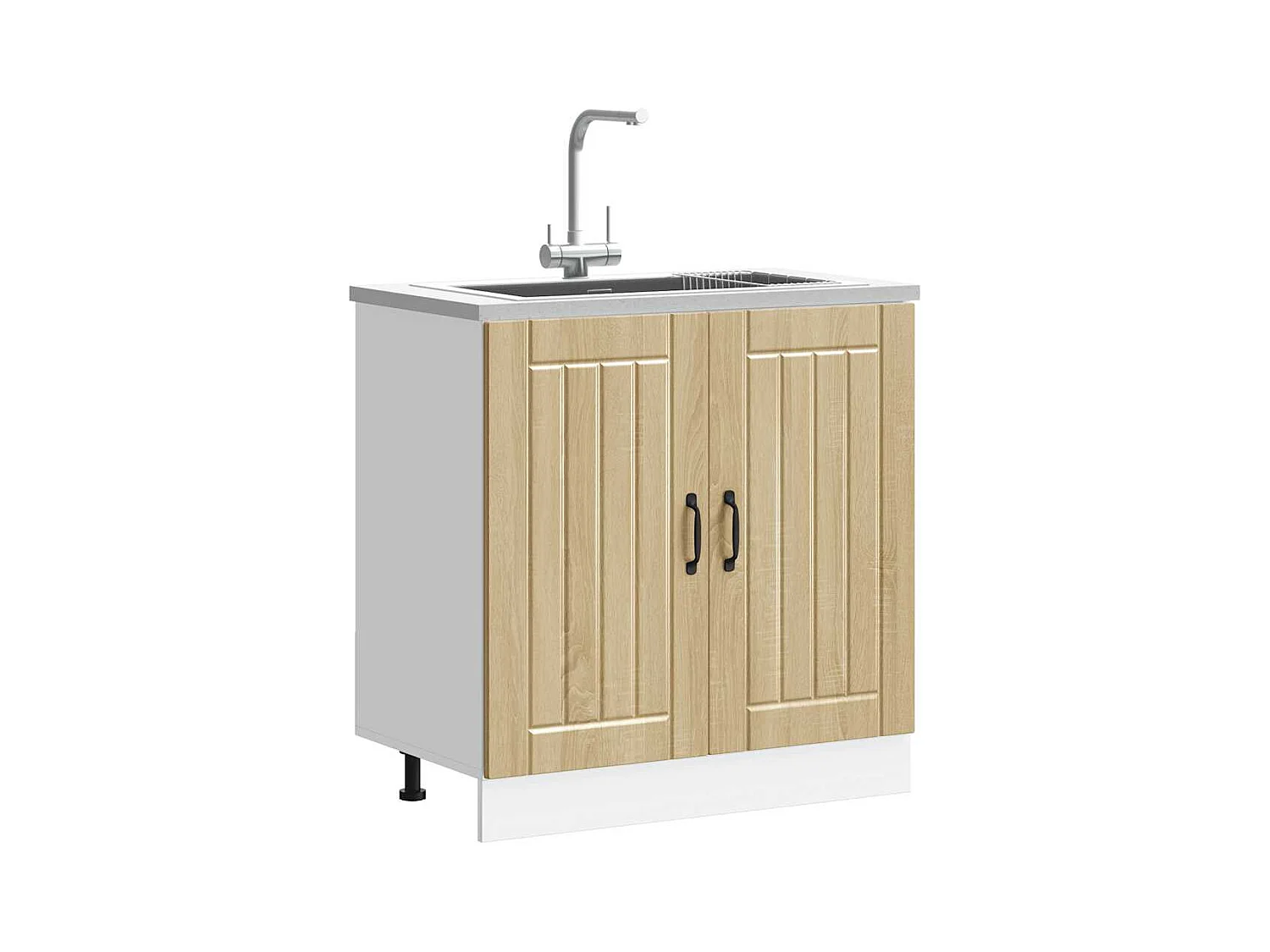 Mobile base per lavello in legno ingegnerizzato Sonoma Oak